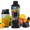 Techsuit - Portable Blender Nutrixgo (BP1) - With Type-C Cable, Rechargeable, 700ml, 20000rpm, 6000mAh - Black - (nutriXGo; BP1)