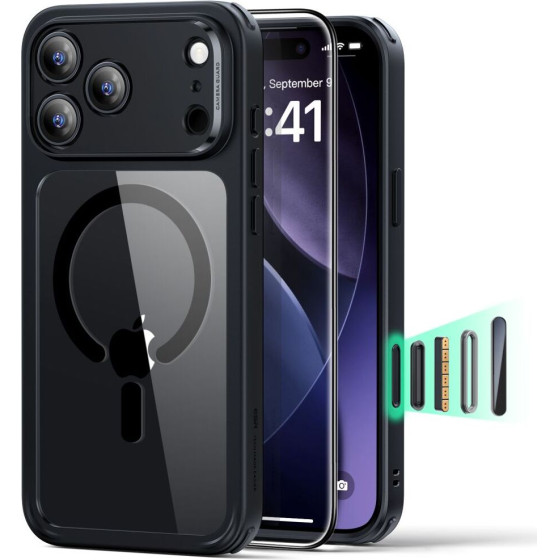 ESR Classic Hybrid Magsafe + Tempered Glass Set For Iphone 17 Pro - Clear Black - (27847-0)