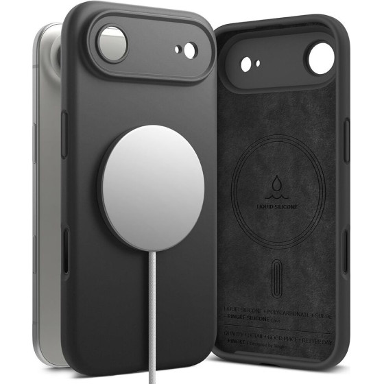 Ringke Silicone Magnetic Magsafe Case For Iphone 17 Air - Black - (28523-0)