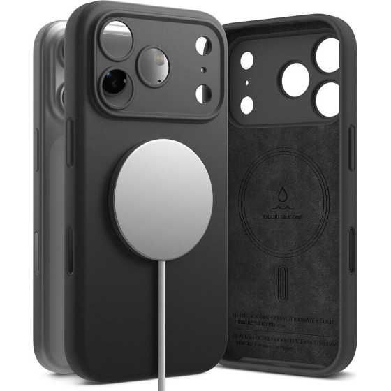 Ringke Silicone Magnetic Magsafe Case For Iphone 17 Pro Max - Black - (28495-0)