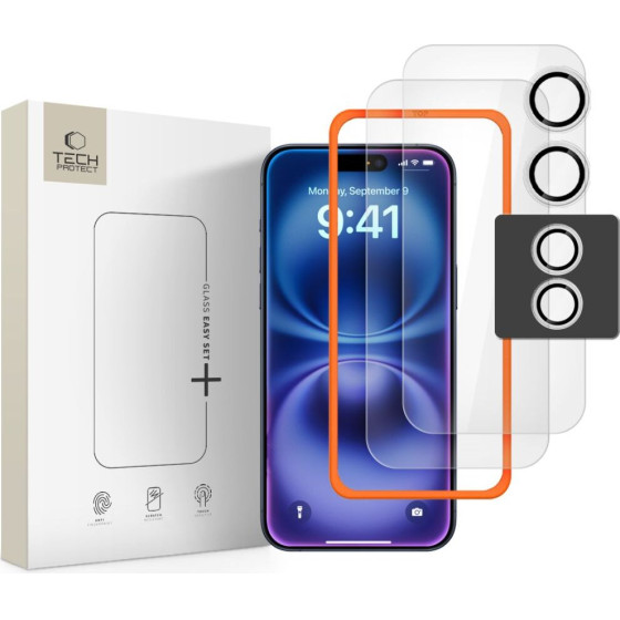 Tech-Protect Easy Set+ 3-Pack Tempered Glass For Iphone 17 - Transparent - (28320-0)