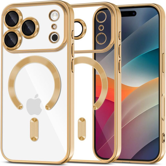 Tech-Protect Magflex Magsafe Case For Iphone 17 Pro - Transparent Gold - (28364-0)