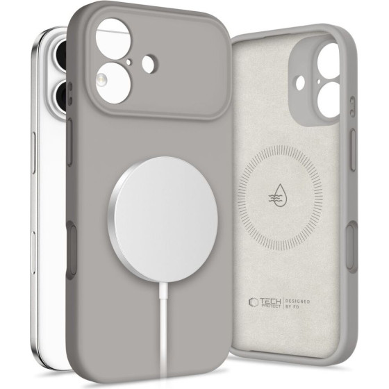 Tech-Protect Silicone Magsafe Case For Iphone 17 - Gray - (28409-0)