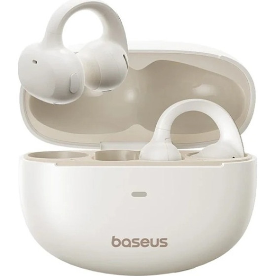 Baseus - Wireless Earbuds Bowie MC1 - Open Ear Clip-On Design, Bt V5.4, IP57 Waterproof, 600mAh - White - (A00083501226-00)