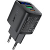 Acefast ��������� �������� Fast Charging 1xUSB-A + 1xUSB-C PD25W QC3.0 Gan �� Led ������� ������ - (A114)