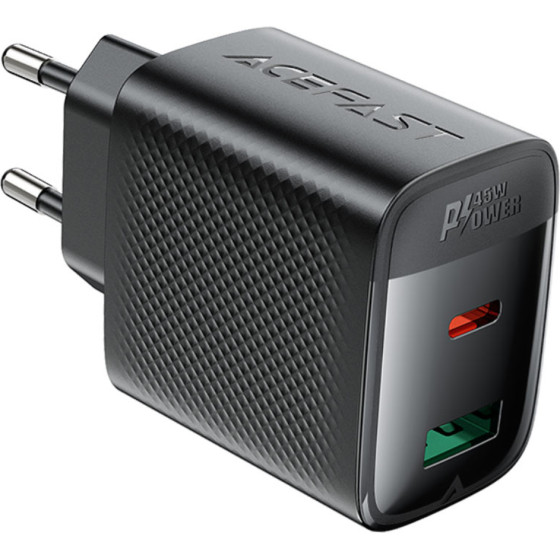 Acefast ��������� �������� Fast Charging �� 1xUSB-C + 1xUSB-A PD45W Gan ������ - (A106)