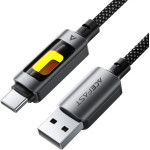 Hoco ������� Acefast USB-A �� USB-C 3A Fast Charge USB2.0 �� Led ������� Braided ����� 1.2m - (C21-04)