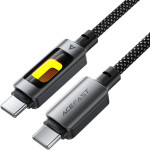 Hoco ������� Acefast USB-C �� USB-C 60W 3A Fast Charge USB2.0 �� Led ������� Braided ����� 1.2m - (C21-03)
