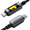 Hoco ������� Acefast USB-C �� USB-C 60W 3A Fast Charge USB2.0 �� Led ������� Braided ����� 1.2m - (C21-03)