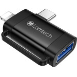 Lamtech 2-IN-1 Portable Adapter IP/USB-C Male To USB2.0 Female Black - (LAM980534)