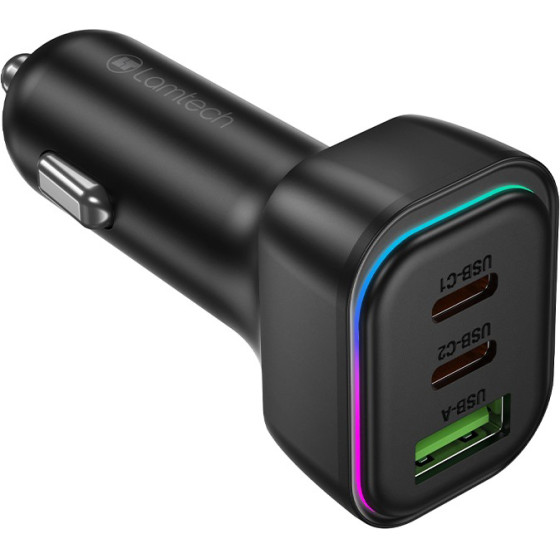Lamtech High Power 3-Port Car Charger 60W Black - (LAM980497)