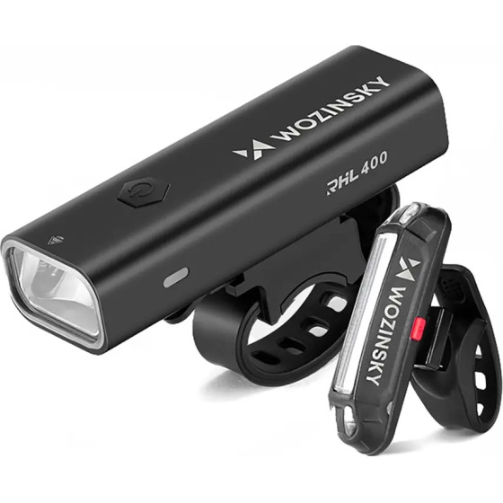 Wozinsky Front (400 lm) And Rear USB-C Bike Light Set - Black 5907769372452 - (WSBLB2)