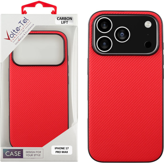 Volte-Tel ���� Iphone 17 Pro Max 6.9'' Carbon Lift Camera Guard Protection RED