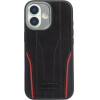 Audi Case R8 Genuine Leather Magsafe For Iphone 17 black-Red - (AU-TPUPCMIP17-R8/D3-RD)