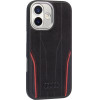 Audi Case R8 Genuine Leather Magsafe For Iphone 17 black-Red - (AU-TPUPCMIP17-R8/D3-RD)