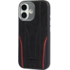 Audi Case R8 Genuine Leather Magsafe For Iphone 17 black-Red - (AU-TPUPCMIP17-R8/D3-RD)