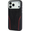 Audi Case R8 Genuine Leather Magsafe For Iphone 17 Pro black-Red - (AU-TPUPCMIP17P-R8/D3-RD)