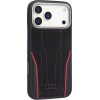 Audi Case R8 Genuine Leather Magsafe For Iphone 17 Pro Max black-Red - (AU-TPUPCMIP17PM-R8/D3-RD)