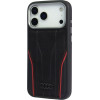 Audi Case R8 Genuine Leather Magsafe For Iphone 17 Pro Max black-Red - (AU-TPUPCMIP17PM-R8/D3-RD)