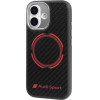 Audi Case Rsq Carbon Fiber Sport Red Circle Magsafe For Iphone 17 Black - (AUS-TPUPCMIP17-RSQ/D5-BK)