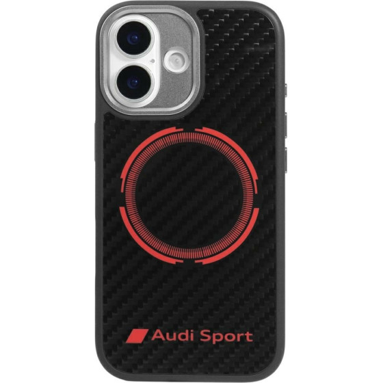 Audi Case Rsq Carbon Fiber Sport Red Circle Magsafe For Iphone 17 Black - (AUS-TPUPCMIP17-RSQ/D5-BK)