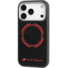Audi Case Rsq Carbon Fiber Sport Red Circle Magsafe For Iphone 17 Pro Black - (AUS-TPUPCMIP17P-RSQ/D5-BK)