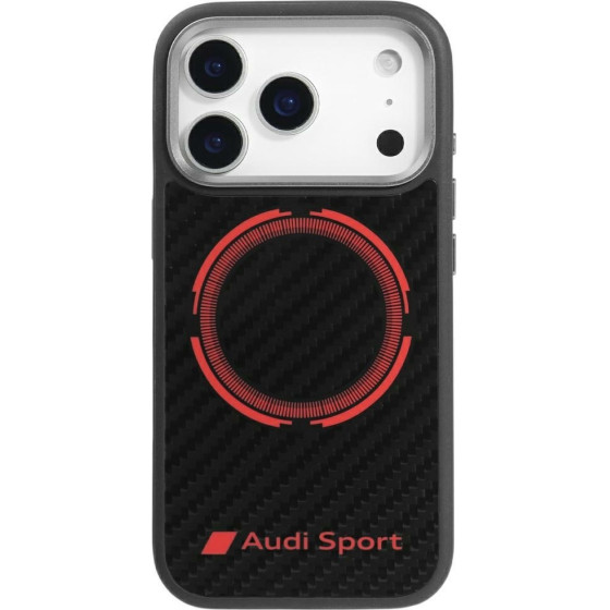 Audi Case Rsq Carbon Fiber Sport Red Circle Magsafe For Iphone 17 Pro Black - (AUS-TPUPCMIP17P-RSQ/D5-BK)