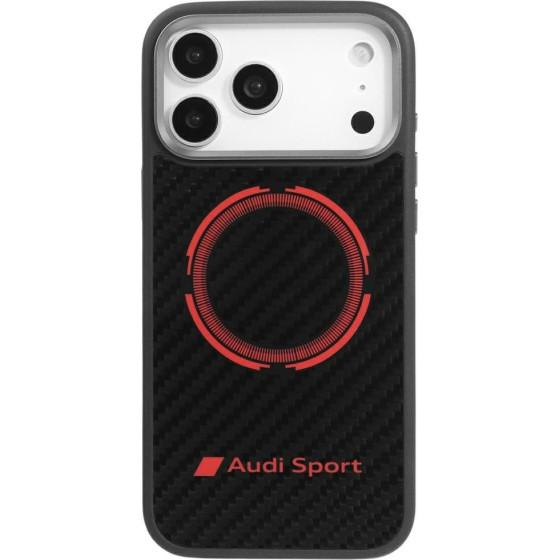 Audi Case Rsq Carbon Fiber Sport Red Circle Magsafe For Iphone 17 Pro Max Black - (AUS-TPUPCMIP17PM-RSQ/D5-BK)