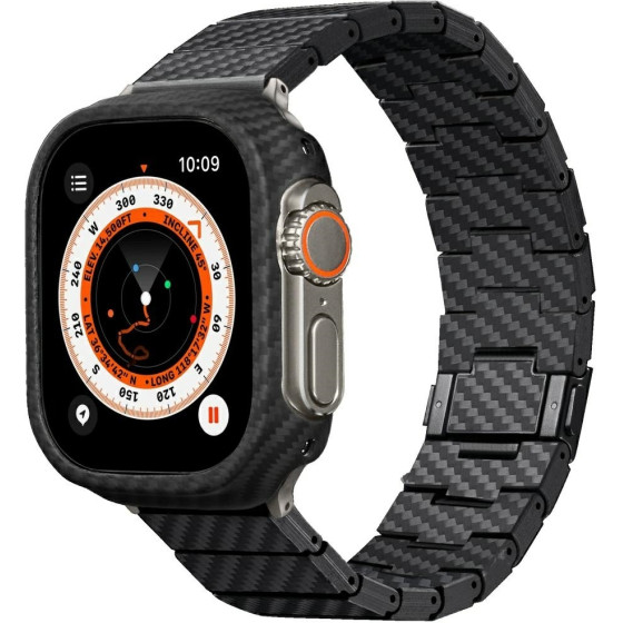 Pitaka Band Carbon Fiber Modern For Apple Watch 1/2/3/4/5/6/7/8/9/10/SE/Ultra/Ultra2 Black Grey - (AWB2307)