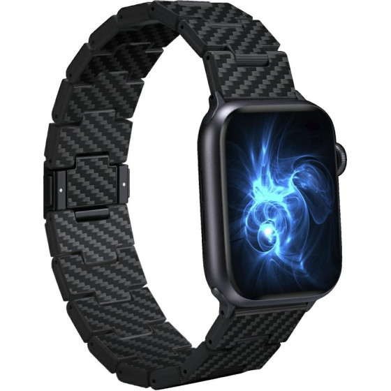 Pitaka Band Carbon Fiber Retro For Apple Watch 1/2/3/4/5/6/7/8/9/10/SE/Ultra/Ultra2 Black Grey - (AWB2311)