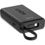 SBS Powerbank 10000 Mah Pd 20W With Integrated Cable Type C Black - (BB10000TCPD20K)