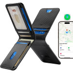 ESR - Classic Geo Card Holder - Vegan Leather Wallet, For 11x Cards & Cash, Find My Function, Rfid Blocking - Carbon Fiber - (2K61402)