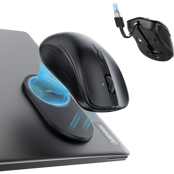 ESR - Wireless Mouse Magmouse - Magnetic Grip, Built-In Type-C Cable, 800-4800DPi - Black - (6H0020101)