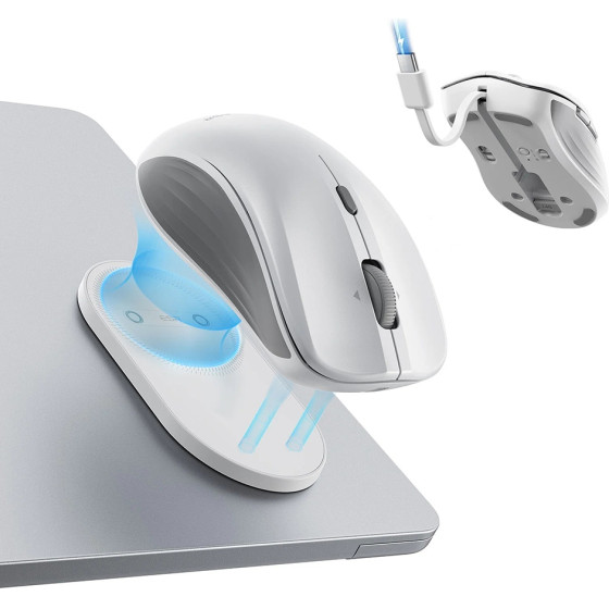 ESR - Wireless Mouse Magmouse - Magnetic Grip, Built-In Type-C Cable, 800-4800DPi - White - (6H0020301)