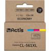 ACTIS Ink (replacement for Canon CL-561XL; Supreme; 18 ml; cyan, magenta, yellow). Prints 60% more than OEM. - (KC-561)
