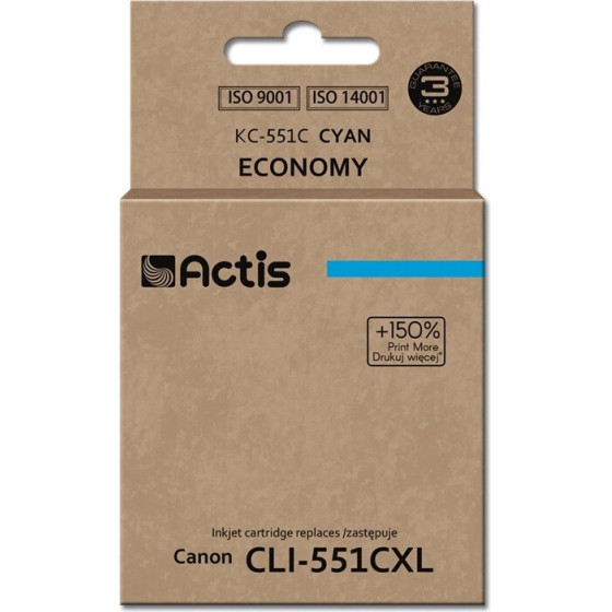 ACTIS Ink (replacement for Canon CLI-551C; Standard; 12 ml; cyan) - (KC-551C)