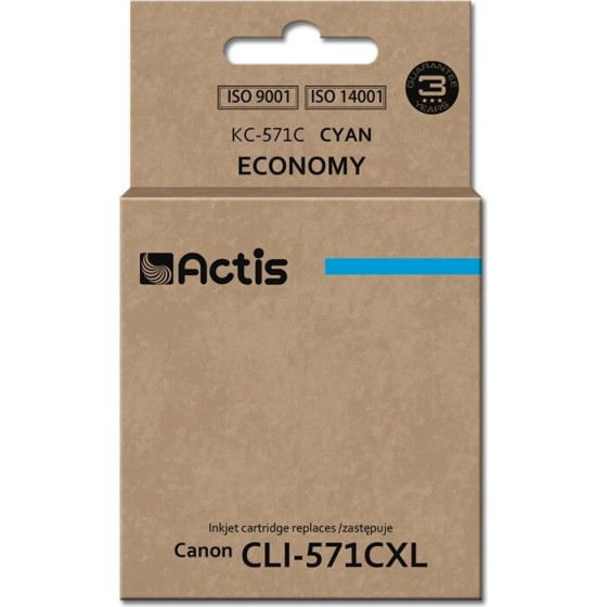 ACTIS Ink (replacement for Canon CLI-571C; Standard; 12 ml; cyan) - (KC-571C)