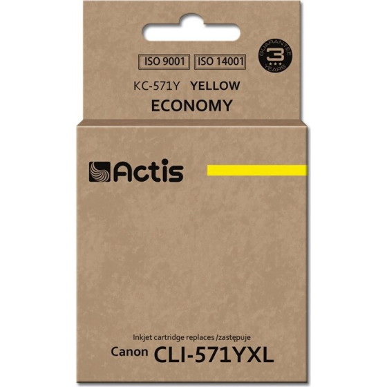 ACTIS Ink (replacement for Canon CLI-571Y; Standard; 12 ml; yellow) - (KC-571Y)