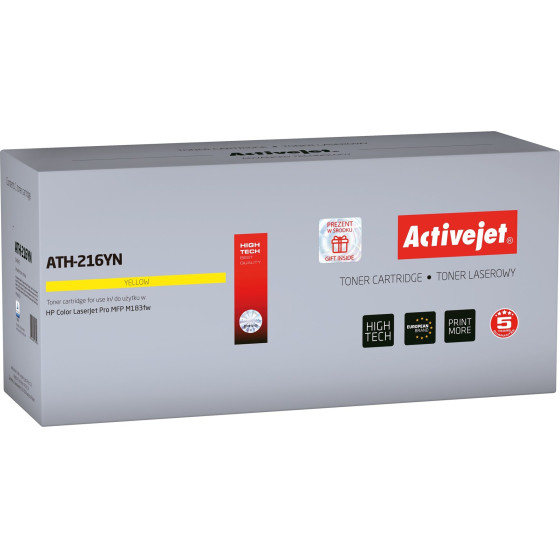 Activejet ATH-216YN Toner (replacement for HP 216A W2412A; Supreme; 850 pages; yellow) with chip - (ATH-216YN CHIP)