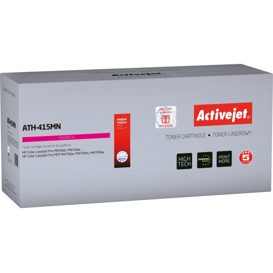 Activejet ATH-415MN Toner Cartridge (replacement for HP 415A W2033A; Supreme; 2100 pages; red) with chip - (ATH-415MN CHIP)