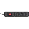 Activejet black power strip with cord - (COMBO 3GN 1,5m)
