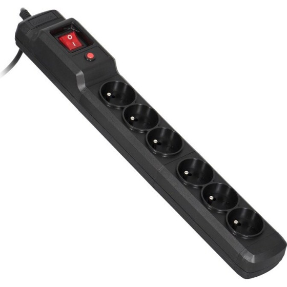 Activejet black power strip with cord - (COMBO 6GN 3M)