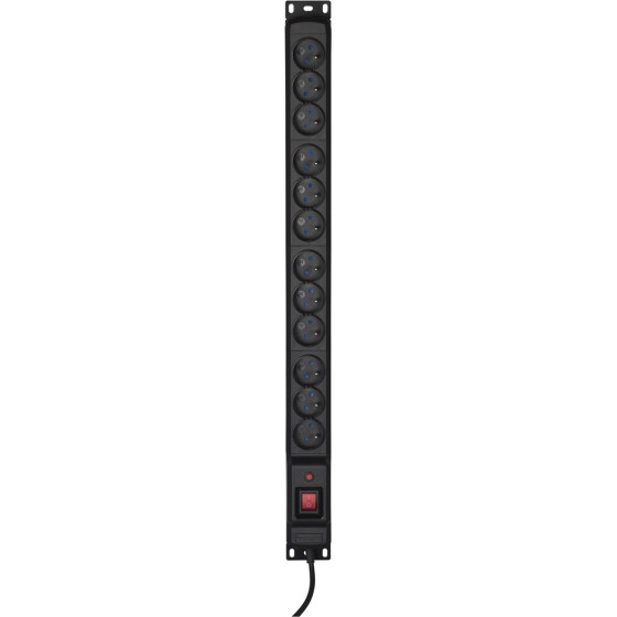 Activejet COMBO 12 socket power strip 5m black - (COMBO/12gn/5m/cz)