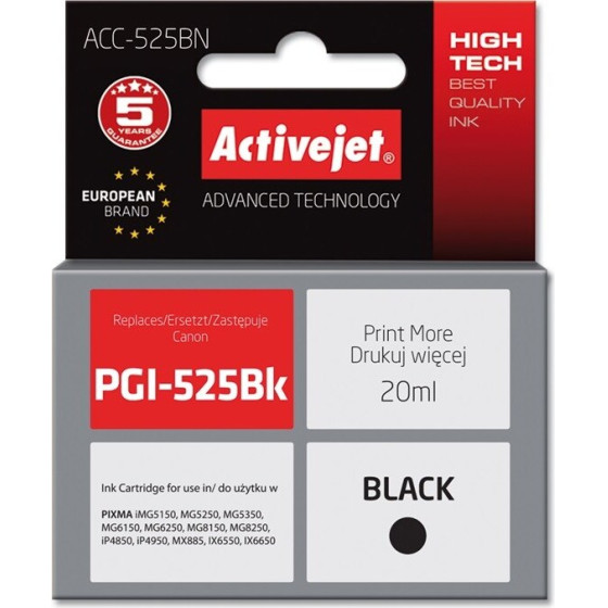 Activejet Ink (replacement for Canon PGI-525PGBK; Supreme; 20 ml; black) - (ACC-525BN)