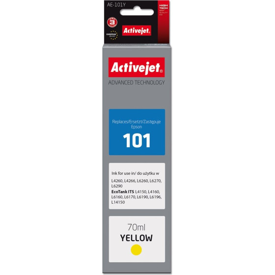 Activejet Ink (replacement for Epson 101; Supreme; 70 ml; yellow) - (AE-101Y)