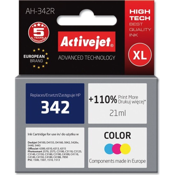 Activejet Ink (replacement for HP 342 C9361EE; Premium; 21 ml; color) - (AH-342R)