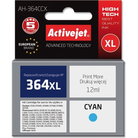 Activejet Ink (replacement for HP 364XL CB323EE; Premium; 12 ml; cyan) - (AH-364CCX)
