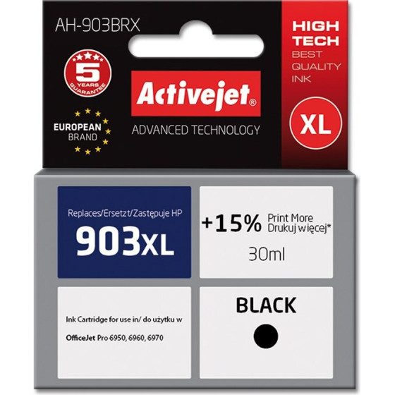 Activejet Ink (replacement for HP 903XL T6M15AE; Premium; 30 ml; black) - (AH-903BRX)