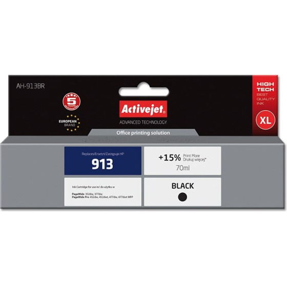 Activejet Ink (replacement for HP 913 L0R095AE; Premium; 70 ml; black) - (AH-913BR)