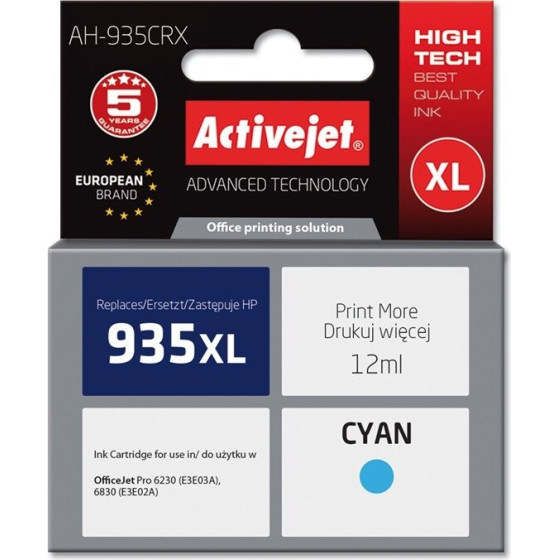 Activejet Ink (replacement HP 935XL C2P24AE; Premium; 12 ml; cyan) - (AH-935CRX)